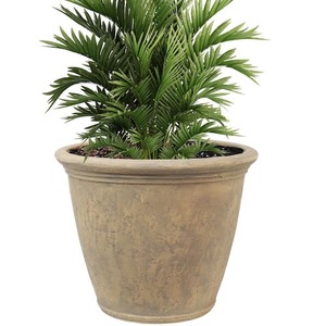 Sunnydaze 24 in. Beige Anjelica Poly Single Flower Pot Planter