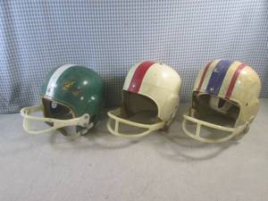 (EC1) 3 Vintage Football Helmets 2 ...