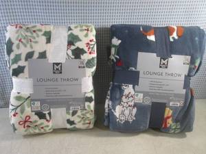 (EC1) 2 Lounge Throw Blankets 60 x...