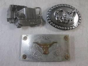 (CNTR) 3 Vintage Belt Buckles ...