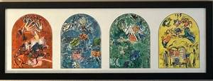 Merc Chagall Jerusalem Windows Framed Print 38x14