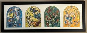 Marc Chagall Jerusalem Windows #2 Framed Print - 38W x 14H