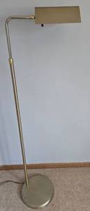 Vintage MCM Brass Floor Lamp with Rectangular Shade - Working