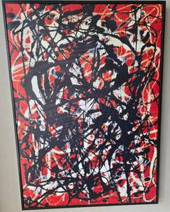 Jackson Pollock Free Form Reproduction - Framed Canvas Print