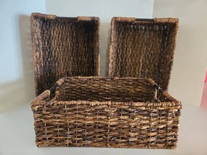 Matching Set of 3 Threshold Storage Basket One New With tags