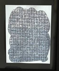 Grocery List - Gwen Portin 2019, Ink WashAcrylicColored Pencil, Framed 13 x 16 in