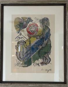 Marc Chagall Star of David History of the Exodus Lithograph - 75500, Finley Framed, 32x38