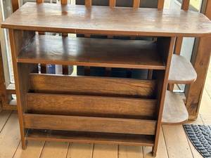 Vintage MCM Triple-Sided Book Holder Display Table - 39 x 17 x 29.5 in - Needs Refinishing