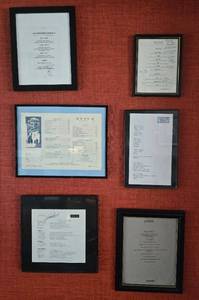 6 Framed Restaurant Menus - Mixed Venues Collection