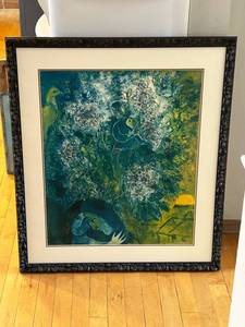 Marc Chagall Evening Enchantment - Framed & Matted, 27 x 37 in