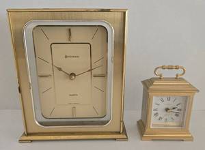 Vintage Benchmark Quartz Mantel Clock & Linden Collectible Mini Clock