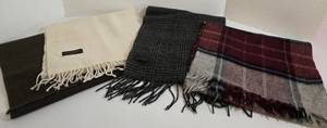 4-Piece Scarf Lot 2 Cashmere Plaids, 2 Wool Scarves