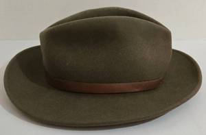 Pendleton Wool Hat - GreenBrown Felt Fedora with Leather Band - Made in USA
