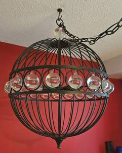 Quoizel Black Industrial Style Wire Cage Pendant Chandelier or Globe Light Fixture