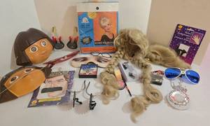 Costume Accessories - Wigs, Sheriff Star, Dora Masks, Shazam & Guitar Sunglasses