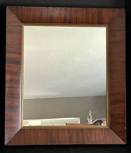 Antique Wood-Framed Mirror 24x27 Inches