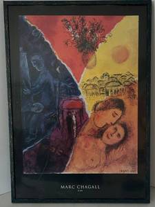 Marc Chagall La Joie Framed Print - 24 x 34 in Aluminum Frame