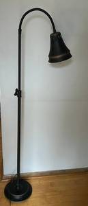 Black Metal Floor Lamp - 60-in Arc Reach, 10-in Shade