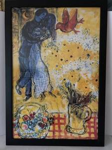Marc Chagall Lovers and Daisies Framed Print 27x39