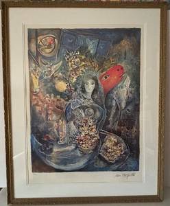 Marc Chagall Bella Limited Edition Print 187500 - Framed under glass