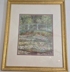 Bridge Over a Pool of Water Lilies - Claude Monet Reproduction Framed Print