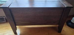 Vintage Wood Storage Bench with Lid