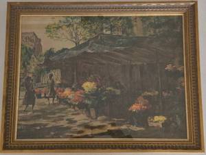 Signed FREDERICK WILLIAM BOULTON - Framed Flower Market Scene