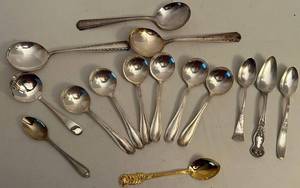 15-Piece Sterling-Plated Spoons Set - Assorted Sizes & Patterns