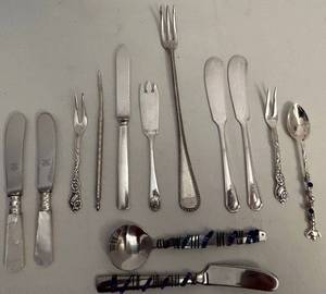 13-Piece Silver-Plated Flatware Set with Stainless Accents