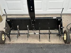 Riding Lawn Mower Aerator Attachment with Multi-Blade Row, 2-Wheel Base