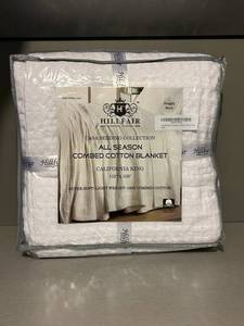 HillFair Waffle Cotton Blanket - California King 102 x 108 (All Season) New