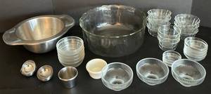 Glassware & Kitchenware Set Large Glass Serving Bowl, Ribbed Glass Bowls, Ramekins & More
