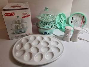 All Things Eggs - Dash Egg Cooker, Deviled Egg Tray, Salt & Pepper Shakers