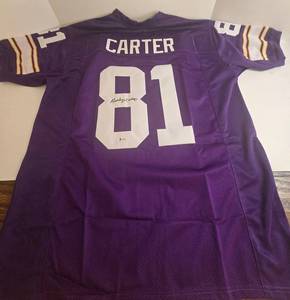 New Anthony Carter 81 MINNESOTA VIKINGS Purple Jersey - Autographed with Beckett COA