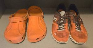 On Cloud OC Tennis Shoes - Mens Size 13 & Crocs Orange Sandals - Mens Size 12