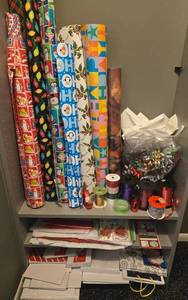 Christmas Wrapping Paper Rolls, Gift Bags, Ribbons & Tissue Paper Bundle