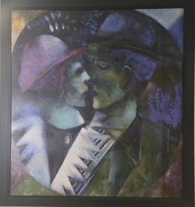 Marc Chagall - The Lovers in Green (Green Lovers) Framed Reproduction Print