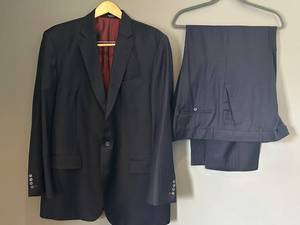 Bespoke Mens SAM SURIN Tailor Made Navy Pinstripe Suit - Jacket & Pants