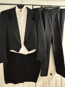Firenze 44XL Tailcoat Tuxedo Set (3-Piece) with Stafford Shirt & Sam Surin Pants