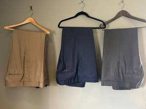 Sam Surin Bespoke Dress Pants - 44x31 - Fine Italian Fabric (Lot of 3)
