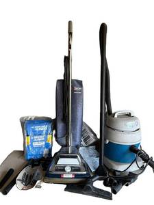 Cleaning Lot VACUUMS All Around Wet Dry Vacuum & Sanitaire Upright Micro Filtered Vacuum  Parts & Bags
