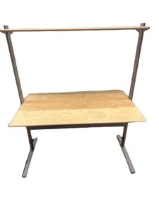 IKEA FREDRIK Desk 2-Tier Wood Top Steel Frame