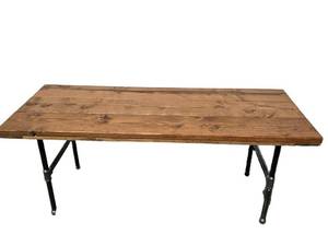 Lead Pipe Wood Table - Industrial Style, 6 ft x 28 in x 30 in