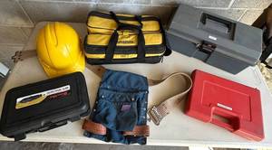 Lot of Handymas Tools Includes Duramax AQ25001G 40-Pc Rotary Tool Kit with Soldering Kit, Helmet & Tool Box