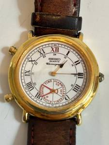 Seiko Quartz Chronograph 8M25-6009 Watch - Vintage Roman Numeral Dial