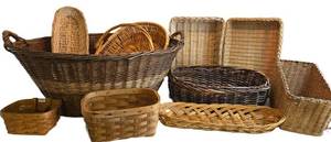 Assorted Oval & Rectangular Woven Baskets