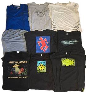 9 Short Sleeve Graphic Tees - Chagall, Check 22, Bicycle, Smileage, Steve Taylor, Nike, Columbia