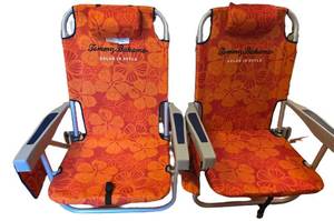 Set of 2 Tommy Bahama Relax in Style Patio Chairs - Hibiscus Orange Print
