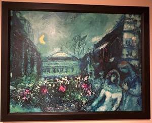 Chagall Lavenue de lOpera - Screen Print on Canvas 26-12 x 20-12 in