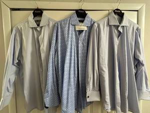 Sam Surin New Royal Fashions Bespoke Italian Fabric Shirts XXL (Lot of 3)